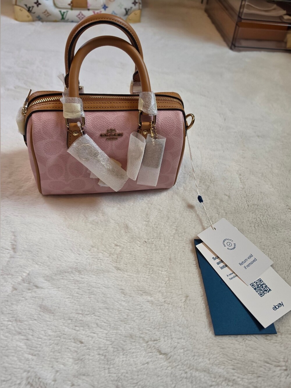 Coach Mini Rowan Satchel Signature Canvas Crossbody Bag NWT - Picture 2 of 8